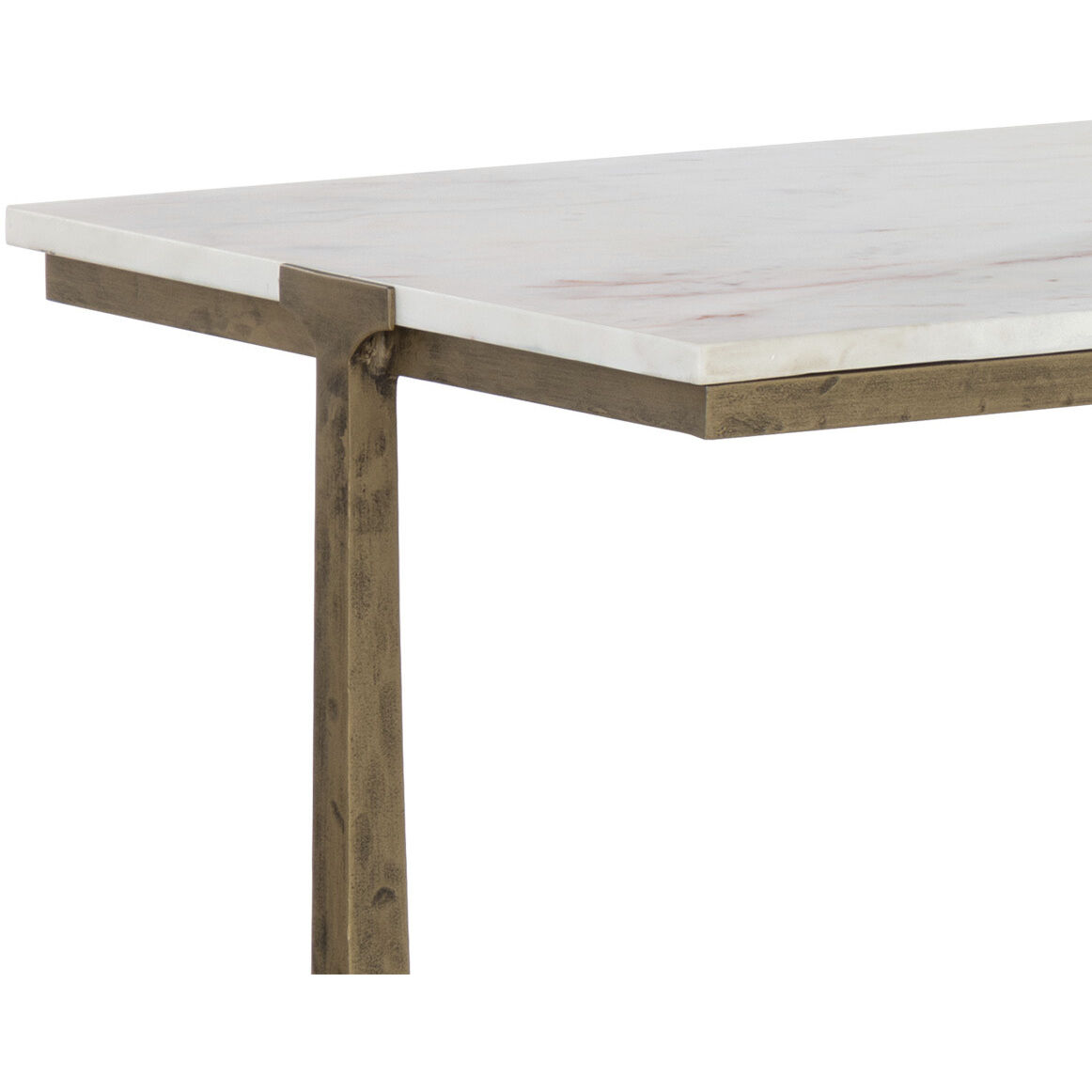 Cowell 64 X 20 inch White / Antique Brass Console Table